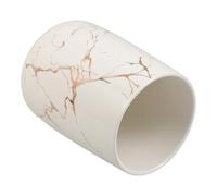 SHINEOFI Unbreakable Marble Pattern Bathroom Tumbler Cup for Toothbrush and Mouthwash Reusable Ceramic Water Cup with Smooth Design Practical and Stylish Bathroom Accessory in White