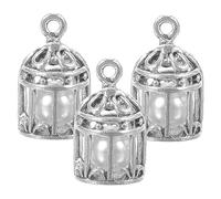 SHINEOFI Unique Shape Love Bird Pearl Bead Cage Locket Pendant for Diy Jewelry and Essential Oil Necklace