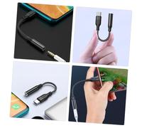 SHINEOFI Usb-c to Headphone Adapter Compact Aux Audio Interface for Type-c Smartphones Compatible with Music and Calls Portable Black USB C Aux Adapter for Sound the Go