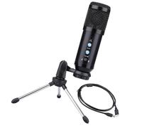SHINEOFI USB Condenser Microphone Kit for Gaming and Podcasting Tripod Stand Mute Function and Reverb Effect for Streamers Musicians and Content Creators