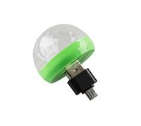 SHINEOFI USB Powered Mini Disco Light with Sound Activation Portable LED Stage Ball Dj Lighting for Home Parties Karaoke Bars and Christmas Compact Green Crystal Rotating Random Color