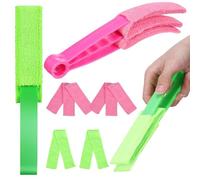 SHINEOFI Venetian Blind Cleaner Cleaning Cloth with Ergonomic Shape Duster Washable Fiber Cloth Window Blind Cleaning Kit Handle for Fans