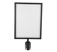 SHINEOFI Vertical Stanchion Sign Holder A3 Portrait Frame with Cover Double-Sided Metal Sign Frame for Retractable Belt Barriers Queue Management in Airports and Events