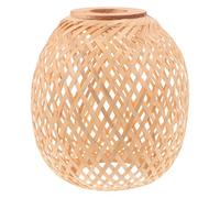 SHINEOFI Vintage Bamboo Lamp Shade Handwoven Pendant Lampshade with Unique Handmade Touch and Rustic Charm, Khaki Colour for Dining Room and Intimate Gatherings