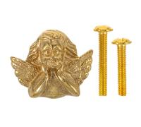 SHINEOFI Vintage Brass Angel Drawer Pull Cabinet Knob with Resilient and Easy Maintenance Features, Artistic Elegant Design for Cupboard and Drawer, Kitchen Hardware Replacement