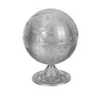 SHINEOFI Vintage Globe Ashtray with Lid, Antique Metal Desktop Ashtray for Cigarettes, Windproof Design for Office and Home Use, Retro Style Smoking Accessory