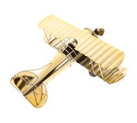 SHINEOFI Vintage Metal Airplane Model Large Gold Plated Iron Aircraft Ornament Retro Home Decor for Desk Display, Collectible Airplane Model for Aviation Enthusiasts and Photo Props