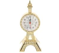 SHINEOFI Vintage Style Small Desk Alarm Clock with Eiffel Tower Design, Precise Timekeeping, Sturdy Plastic Construction, Simple Chic Shape, for Bedroom and Hotel Decor Random Style