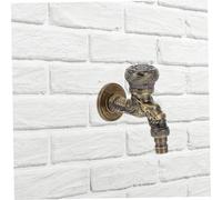 SHINEOFI Vintage Wall-Mounted Dragon Spigot Faucet Antique Brass Basin Tap with Single Hole Design for Kitchen Bathroom Garden Mop Pool and Outdoor Use