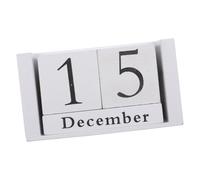 SHINEOFI Vintage Wooden Block Perpetual Calendar with Adjustable Month Day Reusable Desk Date Display for Planning Natural Wood Material Stylish Retro Decor for Home Office
