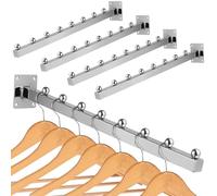 SHINEOFI Wall Mounted Waterfall Clothes Rack 8 Hooks 40cm Metal Coat Hanger Rod for Laundry Room Organization and Wall Clothes Hanging