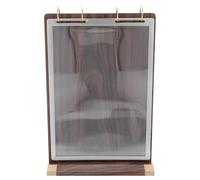 SHINEOFI Walnut Wood Flip Menu Display Stand with Base, Double-sided A4 Tabletop Sign Holder for Restaurant Cafe, Multi-page Desktop Menu Frame for Food and Drinks