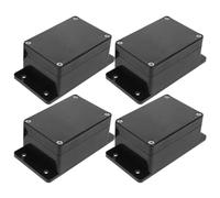 SHINEOFI Weatherproof Junction Box Multi Cable Entry 4pcs Plastic Black Electrical Box Waterproof Ip65 with Cover and Mounting Ears Outdoor for Factory Environments and Security Systems