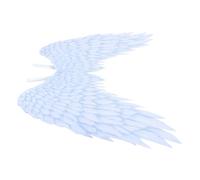 SHINEOFI White Angel Costume Wings with Unique Devil and Angel Print Design Portable Non-woven Fabric and Women for Halloween Party and Creative Role Playing