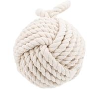 SHINEOFI White Cotton and Linen Ball Door Stop with Anti-Collision Feature for Safe Environment, Decorative Rope Knot Door Stop for Home, Dining Room, and Bar Use