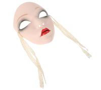 SHINEOFI White Plastic Venetian Full Face with Ancient Charm, Exquisitely Designed Hanfu Accessory Providing a Sense of Mystery, Fits Comfortably for Masquerade Parties and Carnivals