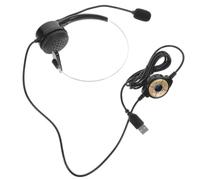 SHINEOFI Wired Single Ear Headset Noise Reduction Technology and Plug and Play Design with Microphone Black Computer Earphone for Laptop Suitable for Gaming and Call Centre Use