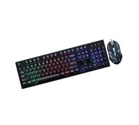SHINEOFI Wired USB Gaming Keyboard Mouse Set Mechanical Feel Illuminated Keys Durable Non Conflict Design for Computer Laptop Office Home Use