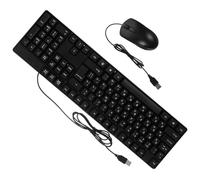 SHINEOFI Wired USB Keyboard and Mouse Combo for PC with 104 Keys, Abs Material, Black Colour, High Performance and Convenient to Use, for Office and Home Work