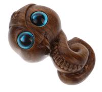 SHINEOFI Wood Snake Statue Keychain Artistic Elegance Hand-carved Mini Snake Figurine Made of Wood Versatile Accessory for Office and Bedroom Lucky Animal Collectible Charm