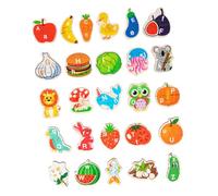 SHINEOFI Wooden Animal Alphabet Puzzle Matching Game for Preschool Montessori Dual Learning with Fruit and Letter Blocks Educational Shape Matching and Letter Recognition Puzzle