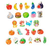 SHINEOFI Wooden Animal Alphabet Puzzle with Fruit Matching Montessori Learning for Preschool Spelling and Letter Recognition Educational Wooden Puzzle Game