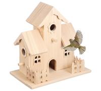 SHINEOFI Wooden Bird House Hanging Nest Box for Birds Solid Wood Ornament Suitable for Outdoor and Indoor Use