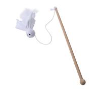 SHINEOFI Wooden Cat Teasing Rod Ghost Shape Interactive Cat Teaser Stick for Indoor to Strengthen Relationship and Stress Kitten Play Accessory