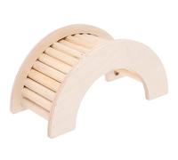 SHINEOFI Wooden Climbing Ladder for Pet Hamster and Little Birds, Beige Multi-functional Platform that Keeps Pets Busy Playing and Reduces Damage, for Cage or Play Area