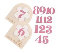 SHINEOFI Wooden Milestone Card Newborn Photography Prop Monthly Milestone Sign Wooden Craft for Announcement Ideas