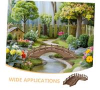 SHINEOFI Wooden Miniature Arch Bridge Figurine for Fairy Garden Accessories Compact Micro Landscape Bonsai Plant Pot Ornament Traditional Chinese Zen Moss Garden Pathway Decor Gift for