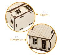 SHINEOFI Wooden Miniature House Model Kit DIY Log Cabin Puzzle for Adults Unfinished Wood Craft with Dollhouse Furniture Accessories Educational for Cognitive Development and Fine Motor