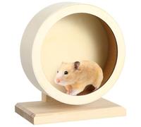 SHINEOFI Wooden Non-run Exercise Wheel for Small Pets Hamsters Hedgehogs Gerbils Silent Fitness Disc Small for Healthy Nail and Toe Training