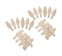 SHINEOFI Wooden Nutcracker Cutouts Lightweight Natural Wood Texture Ornaments with Hanging Strings 24pcs Flat Khaki Wood Pieces for DIY Graffiti and Creative Christmas Festivities