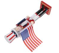SHINEOFI Wooden Nutcracker Soldier Statue 38Cm with Usa Flag 4Th of July Nutcracker Figurine American Independence Day for Shelves and Tables