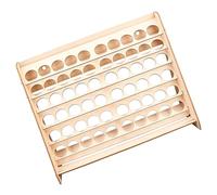 SHINEOFI Wooden Paint Organizer Rack 6 Tier 60 Slot, Khaki Artists
