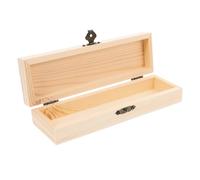 SHINEOFI Wooden Pencil Case Canvas Plain Extra Mesh DIY Stationery Box Lock for Boys