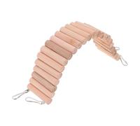 SHINEOFI Wooden Reptiles Hiding Nest with Climbing Ladder, Small Pet Shelter for Hamsters, Lizards, Bearded Dragons, Sturdy 8cm X 50cm Natural Wooden Crawl Bridge Hideout for Terrariums