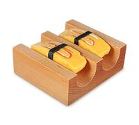 SHINEOFI Wooden Sushi Taco Holder 2-Grid Hand Roll Sushi Holder Stable Display Stand for Japanese Cuisine Home Buffet Party