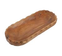 SHINEOFI Wooden Wave Edge Fruit Tray 30cm Small Snack Serving Plate for Fruits Nuts and Seeds, Decorative Wooden Serving Tray for Tea and Dessert, Kitchen Dining Tableware