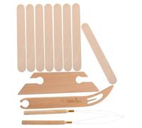 SHINEOFI Wooden Weaving Shuttle Kit with Warp Separator Card Handcrafted Knitting Tool Set for DIY Crafts Versatile Weaving Accessories for Sweaters Scarves and Embroidery Projects