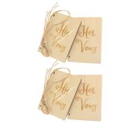 SHINEOFI Wooden Wedding Vow Notebook Set, 2 Handmade Kraft Paper Vow Books for Couples, Creative Wedding Guestbook for Engagement and Marriage Ceremony
