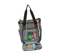 SHINEOFI Woolen Yarn Storage Bag Grey Shoulder Organizer Capacity Multi-compartment Tote for Knitting Crochet Tools Craft Supplies Home and Travel