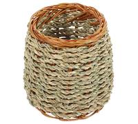SHINEOFI Woven Grass and Bamboo Pen Holder Desk Container with Practical Use and Safe Design, Desktop Pencil Pot Organiser for Office and Study Table Accessories