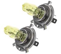 SHINEOFI Yellow H4 Headlight Bulb 2Pcs Quartz Tube for Vehicle Front Light | Wider Angle Illumination, Farther Reach Beam, Stylish Design, for Car Lights Bulbs and Vehicle Supply