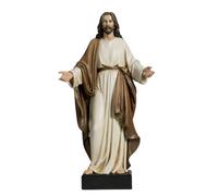 ShineOnAngel 12inch Jesus Statue Hand Painted Jesus Christ with Open Arms Religious Home Decor Resin Sculpture Christian Home Décor