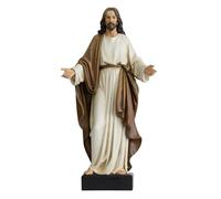 ShineOnAngel 20 Inch Jesus Statue with Open Arms, Hand Painted Large Jesus Christ Figurine, Realistic Religious Resin Sculpture Christian Home Decor for Prayer Room, Church, Gift