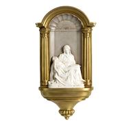 ShineOnAngel La Pieta Michelangelo’s Holy Jesus Virgin Mary Sculptures Hand Painted Christian Gift Home Decor 14 inch Wall Sculpture