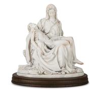 ShineOnAngel Pieta Statue - Michelangelo’s Pietà Replica Sculpture - Hand Painted Marble Finish Jesus and Holy Mother Madonna 10 Inch Renaissance Home Decoration Collection