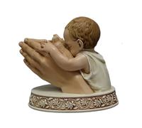 ShineOnAngel Praying Baby Statue in Hands, 5.9 Inch Resin Christian Sculpture for Baptism Gift, Religious Baby Decor, Infant Prayer, Faith and Blessing Keepsake for Nursery or Home (Full Color)